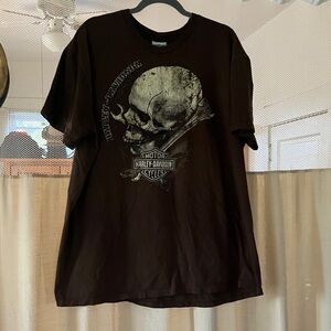 Harley-Davidson Dark Brown Skull Graphic Tee
